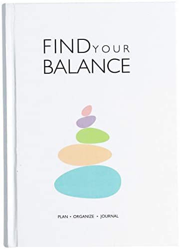 Find Your Balance Undated Planner Journal | Gratitude Journal with Habit Tracker & Mood Tracker | Includes Journaling Stickers | Undated | 4 Months - 300 Pages | (Stone White)
