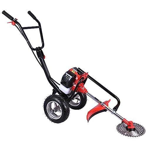 GIGAWATTS T415 Brush Cutter 52CC/1900W 2 Stroke Petrol Engine Grass Trimmer Machine Weed Wacker for Lawn Garden Farm Trimming