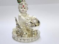 Gold Art India Makhan Krishna| Krishna Idol for Home Decor| Laddu Gopal murti for Gifting | Small Krishna Statue for Office Desk | Makhan Chor Idol | Bala Krishna Idol for Puja (4 x 3)