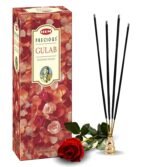 HEM Precious Gulab Incense Sticks | Premium Rose Agarbatti for Home Freshness, Prayer, Positive Energy & Meditation | Handcrafted & Low Smoke | Approx. 120 Sticks | 35-40 Min Burn Time