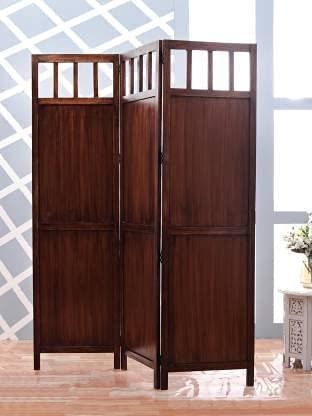 Habiba Art Store Wooden Room Partition/Screen/Room Divider/Room Separator Traditional Handicrafts (3 Panel)