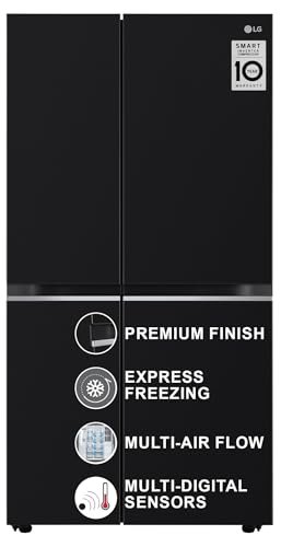 LG 655 L Frost Free Smart Inverter Double Door Side by Side Refrigerator (GL-B257HWBY, Western Black, Express Freezing | Multi Air-Flow)