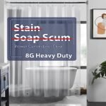 LOVTEX Clear Shower Curtain Liner - 2 Pack 72x72 Water Repellent Heavy Duty 8G Liner with Rust Proof Grommets for Bathroom Shower