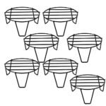 Leafy Tales Pack of 7 Metal Plant Stand for Balcony, Flower Pot Stand, Gamla Stand Home Garden, Balcony, Indoor Outdoor Living Room(Round, Black