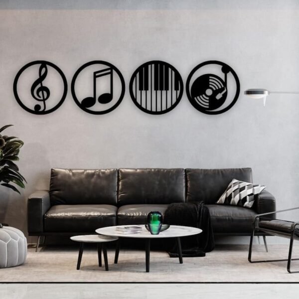 Lippan � Home Decor Musical Set of 4 Wood Wall Art (8" Height)