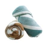 MAXOSHINE Quick Dry Hand Towel for Wash Basin Gym Sports Travel-Super Soft Microfiber Face Towel for Men & Women-40 x 60 cm (Green/Brown, Set of 2)