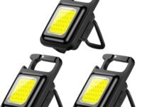 MVIOCS 3Pack LED Keychain Flashlights Rechargeable, High Lumens COB Keychain Work Light Flashlight, Super Bright Small LED Flash Light, Adjustable Brightness,for Camping,Outdoors