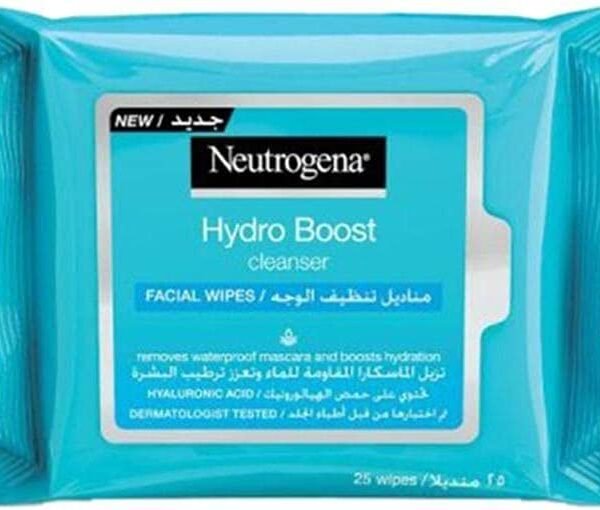 Neutrogena Hydro Boost Facial Wipes Cleanser 25 Wipes