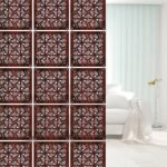 OLIVE TREE Room Partitions Hanging Room DIY Divider Panel Modern Hanging Screen Partition for Decorating Bedding, Dining, Study and Sitting Living -Room, Hotel - Walnut-7005