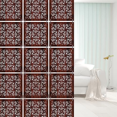OLIVE TREE Room Partitions Hanging Room DIY Divider Panel Modern Hanging Screen Partition for Decorating Bedding, Dining, Study and Sitting Living -Room, Hotel - Walnut-7005