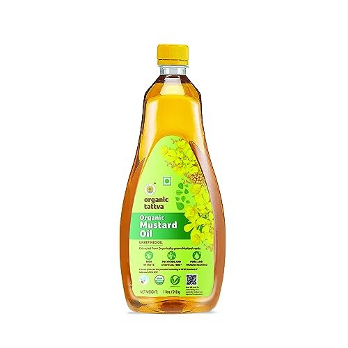 Organic Tattva, Organic Cold Pressed/Unrefined Mustard/Sarso Cooking Oil (1L)