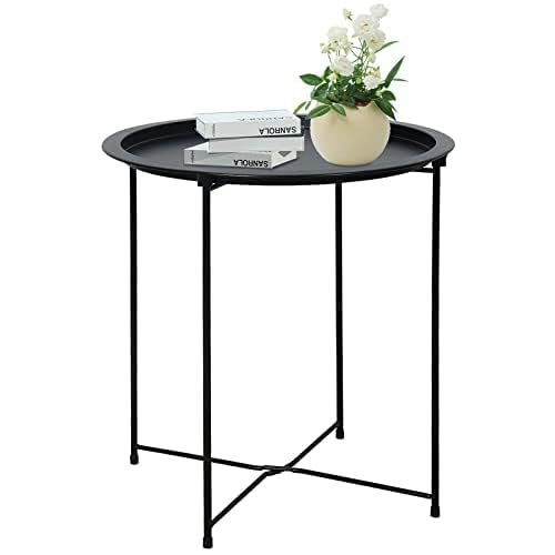 Peng Essentials Coffee Table| Multipurpose Table for Living Room, Bedroom & Gardening Area |Coffee Table/Side Table/End Table/Tea Table/Plant Stand for Small Spaces, Size- 47x47x52 cm, (Black)