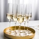PrimeWorld Classy Crystal Clear Champagne flute-200ml-1piece Clear Stemmed Champagne Flute Glasses, Mimosa Glasses Perfect for Anniversary, Party, Wedding