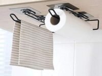 RIOMAX Stainless Steel Drill Free Self-Adhesive Paper Roll Holder Tissue Paper Stand Wine Glass Holder Kitchen Towel Holder for Kitchen Bathroom Toilet (Pack of 2)