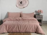 Ravaiyaa - Attitude is everything Solid/Plain Bedding Quilt Rajai Cover 100% Duvet Cover with 2 Pillow Cover Set (King, Blush Pink)