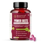 Rooted Active's PowerBeets - Beet Root Capsules, Helps Support Nitric Oxide Production, Blood Pressure, Heart Health, Contains Non-GMO Beetroot Powder, Grape Seed Extract (60 Caps)
