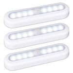 STAR-SPANGLED 18cm Motion Sensor Light Indoor, Stick on Lights Battery Powered, Closet Lights Motion Activated Operated, LED Night Stair Lights for Under Cabinet, Hallway, Kitchen (Cool White, 3 Pack)