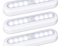 STAR-SPANGLED 18cm Motion Sensor Light Indoor, Stick on Lights Battery Powered, Closet Lights Motion Activated Operated, LED Night Stair Lights for Under Cabinet, Hallway, Kitchen (Cool White, 3 Pack)