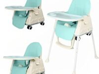 SYGA High Chair for Baby Kids,Safety Toddler Feeding Booster Seat Dining Table Chair with Cushion(Blue)
