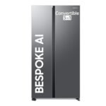 Samsung 653 L, 3 Star, Frost Free, Double Door, Convertible 5-in-1 Digital Inverter, Side By Side AI Enabled Smart Refrigerator with WiFi (RS76CG8003S9HL, Silver, Refined Inox)