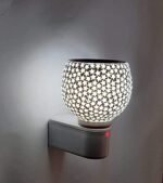 Shree HANS Creation Ceramic Kapur Dani Electrical Camphor Diffuser Home Fragrance & Essential Oil Diffuser Oil Burner Glass Kapoor Dhani Aroma Night Lamp (White Star)