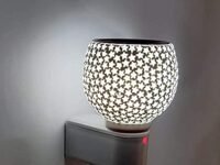 Shree HANS Creation Ceramic Kapur Dani Electrical Camphor Diffuser Home Fragrance & Essential Oil Diffuser Oil Burner Glass Kapoor Dhani Aroma Night Lamp (White Star)