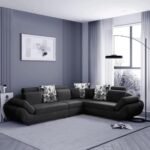 Sleepify Elorana 6 Seater Fabric Corner Sectional L Shape Sofa Set (Dark Grey), 5- to 6-Person Sofa