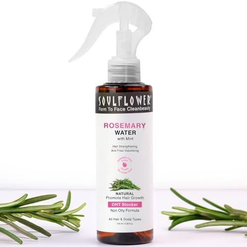 Soulflower Rosemary Water Spray for Hair Growth | Niacinamide & Mint | Hair Regrowth Spray | Instant Shine | Strengthens Hair Roots & Strand | Anti Hair Fall Cooling & Relaxing | All Hair Types 100ml