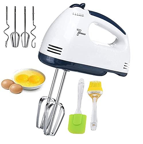 T TOPLINE 180 W Electric Hand Mixer,Hand Blender, Egg Beater, Cake maker, Cream Mix, Food Blender, Whipping Cream Beater for Cake With 7 -Speed with spatula and oil brush