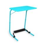 TABLE MAGIC - Laptop Table mat Finish, Lapdesk, Utility Multipurpose with footrest, Height Adjustable Table, Work at Home Study Table (TM Footrest- Aqua Blue, Large)