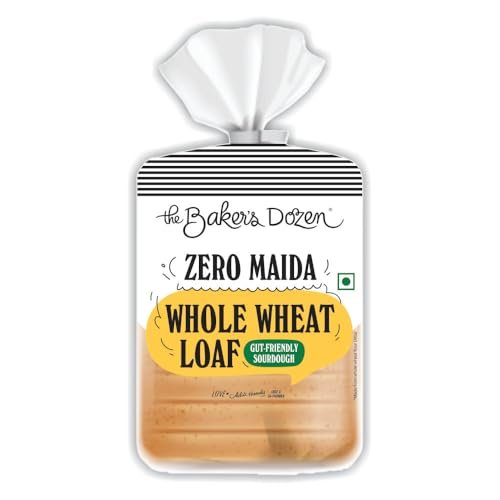 The Baker's Dozen 100% Whole Wheat Bread - No Maida, No Palm Oil, 400g
