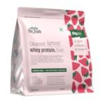 The Whole Truth Whey Protein Isolate+Concentrate | Strawberry Shake 1 kg (2.2 lbs) |24g Protein/Scoop | 5.2g BCAA |100% Authentic Whey |Real Strawberries & No Added Flavours