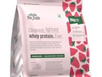The Whole Truth Whey Protein Isolate+Concentrate | Strawberry Shake 1 kg (2.2 lbs) |24g Protein/Scoop | 5.2g BCAA |100% Authentic Whey |Real Strawberries & No Added Flavours