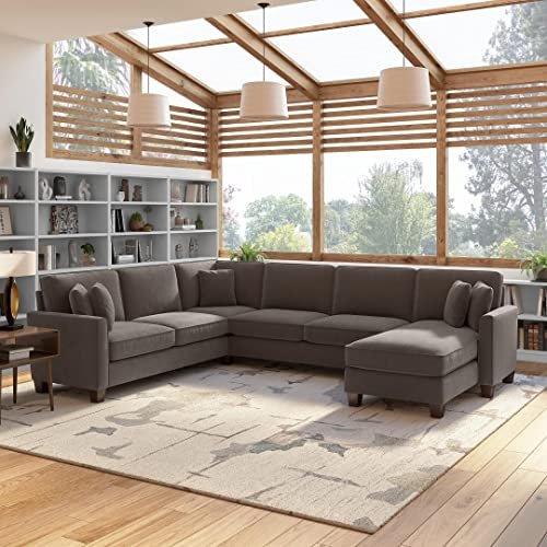 Torque - Moscow 7 Seater U Shape Fabric Sofa (Right Side,Brown) for Living Room, Bedroom, Home, Office Furniture | 3 Year Warranty.