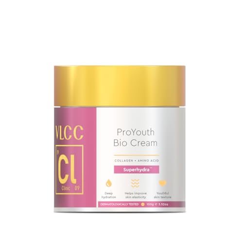 VLCC Clinic ProYouth Bio Cream - 100g | Powered By SuperHydra™ Complex | Anti-Aging Bio Cream with Collagen & Amino Acids | Anti-Aging | Balances Skin Tone | Hydration | Suitable for All Skin Types