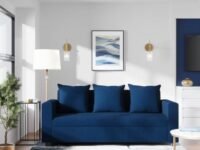 Wakefit Sofa Set | 1 Year Warranty | Sofa 3 Seater, 3 Seater Sofa for Living Room, Wooden Sofa Set, Couch for Living Room - Solatio(Jio : Dark Blue)