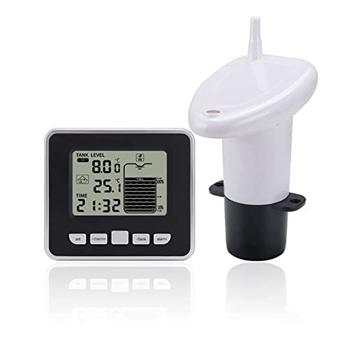 Water Level Sensor Transmitter,Ultrasonic Water Liquid Depth Level Meter,Supports Liquid Level High/Low Alarm and Liquid Empty Alert