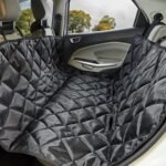 amazon basics Pet Car Seat Cover | Non-Slip | Travel Hammock with Headrest Straps for Anchors | Material Polyester | for Sedan & SUV Cars | Black