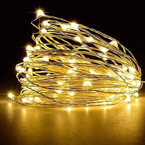 fizzytech 3 Meter 30 Led Fairy String Lights Battery Powered Copper Wire Lights of Home Decoration,Diwali Lighting Festival Rice Fairy Lights, Warm White,3 Meters