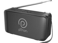 pTron Musicbot Groove Mini Bluetooth Speaker, 10W Immersive Sound, 6H Playtime, FM Radio, Multi-Playback Modes-BT5.1/TF Card/Aux-in, Metal Grill & Type-C Charging (Black)