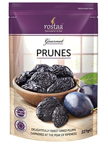 rostaa Prunes Pitted Dried Plumps Pouch, 227 g (Gluten Free, Non-GMO & Vegan)
