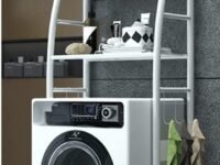 shopurb Storage Rack Shelf 3-Layer Over Washing Machine Storage Rack Utility Metal Bathroom Shelf Space Saver Organization For Laundry Room, Metal Bathroom Toilet Wash Basin Floor Stand Shelf