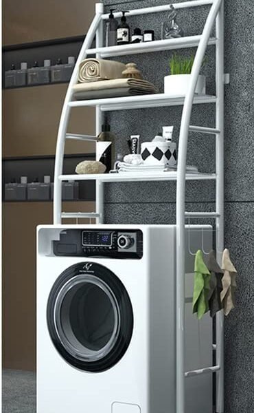 shopurb Storage Rack Shelf 3-Layer Over Washing Machine Storage Rack Utility Metal Bathroom Shelf Space Saver Organization For Laundry Room, Metal Bathroom Toilet Wash Basin Floor Stand Shelf