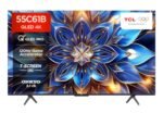 TCL 139 cm (55 inches) 4K Ultra HD Smart QLED Google TV 55C61B (Black)