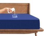 Trance Cotton Feel Terry Ultra Soft Waterproof Mattress Protector | Breathable - Hypoallergenic Mattresses Cover (75x72 inch | 6.25x6 feet, Classic Blue - Pack of 1)