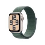 Apple Watch SE (2nd Gen, 2023) [GPS 40mm] Smartwatch with Starlight Aluminum Case with Lake Green Sport Loop. Fitness & Sleep Tracker, Crash Detection, Heart Rate Monitor, Retina Display