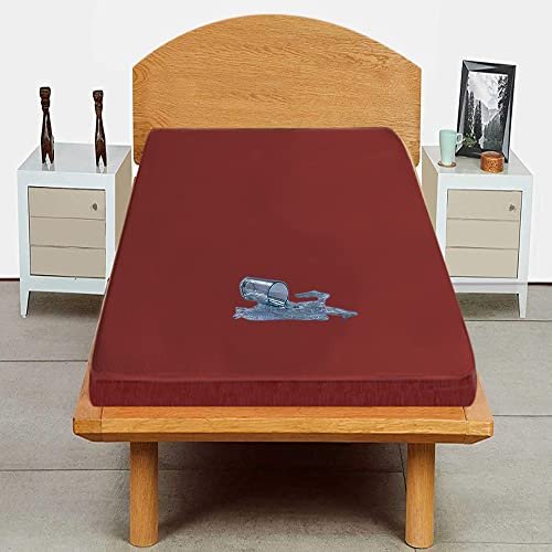 Trance Cotton Feel Terry Ultra Soft Waterproof Mattress Protector | Breathable - Hypoallergenic Mattress Cover (72x36 inch | 6x3 feet, Maroon - Pack of 1)