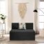 SOFA SANCTUARY 1-Person Sofa Cum Bed Jute Fabric- Washable Cover- Including 1 Cushion - 3' X 6' Ft (Black Color) Perfect for Home & Office for Guests