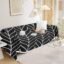 Lukzer Multi-Functional Chenille 1 Seater Sofa Throw Blanket with Fringes Thick and Super Soft Decorative Couch Cover Bed Protector (Black Stripes Design/180x180cm)