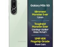 Samsung Galaxy M56 5G (Light Green, 8 GB RAM, 128 GB Storage) | Slimmest Phone in the Segment | Gorilla Glass Victus+ | 10 Bit HDR Video | Enhanced Nightography | 4nm Processor | Vapor Cooling Chamber